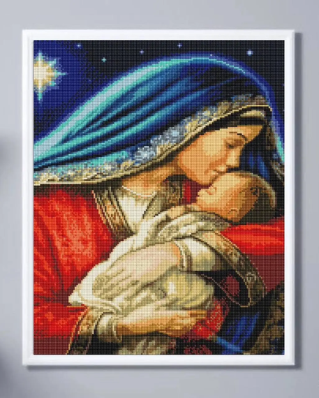 Алмазна мозаїка Ікона Діва Марія з Ісусом 40х50 см ColorArt SP113 | Зображення 5