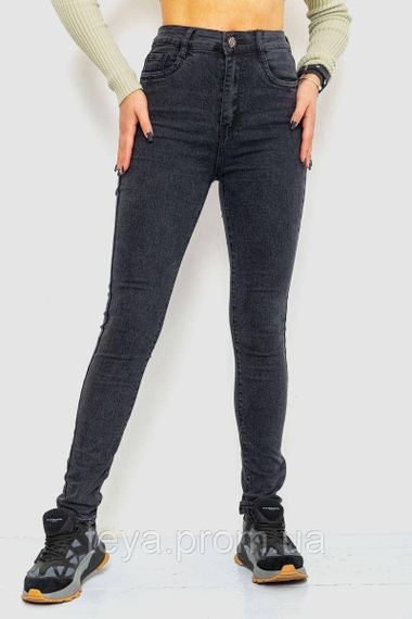 Женские джинсы однотонные сезон демисезон цвет темно-серый FG_01338