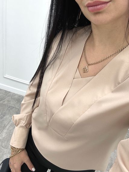 Женская блузка с длинным рукавом GF4214 цвет бежевый, размер 42/44 | Зображення 1