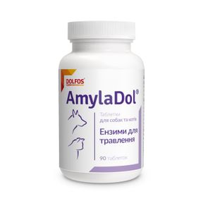 Витамины для улучшения пищеварения у собак и котов Dolfos AmylaDol 90 табл