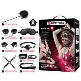 Набор БДСМ Pretty Love, черный, 8 предметов Sex Aura