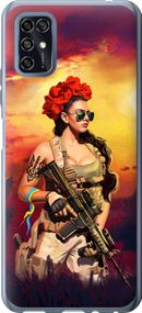 Чехол на ZTE Blade V2020 Smart Украинка с оружием "5316u-2458-17620"