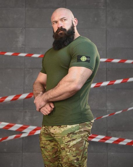 Тактична ХЛОПКОВА футболка NECRONIMICON stone олива НП5217 | Зображення 1