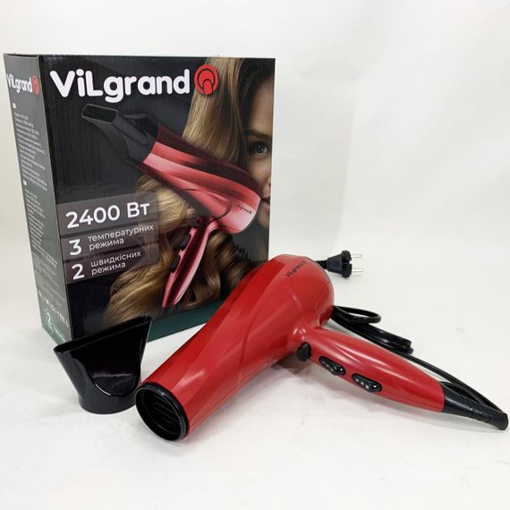 Фен для волосся від мережі Vilgrand, Фен для різних типів волосся Портативний з насадками ZH-86 | Зображення 9
