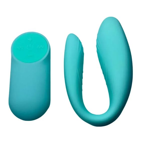 Вібратор для пар Passion Play з пультом, 18 режимів вібрації, бірюзовий sexstyle
