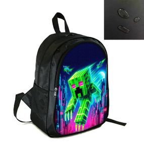 Рюкзак міський/шкільний 38×28см з принтом Minecraft Кріпер дитячий, підлітковий, спортивний (4181)