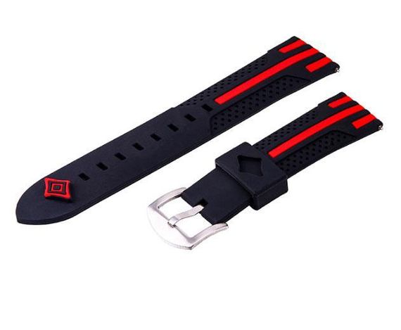 Силіконовий ремінець Primo Dart для годинника Huawei Watch GT 2 / GT Active 46mm - Black&Red