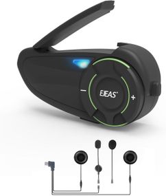 Мотогарнитура EJEAS Q8, интерком Bluetooth 1000м с CVC шумоподавлением, FM, IP67, 1200 мАч с Mesh 3.0 для мото