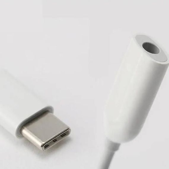 Перехідник для навушників з 3,5 USB-C на 3,5 мм AUX Jack J-002 Білий