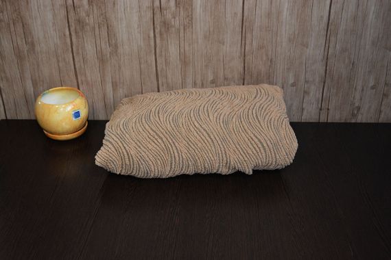 Жаккардовый чехол на диван + 2 кресла Volna с юбкой, песочный | Зображення 3