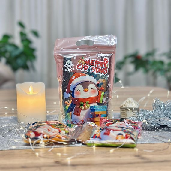 Різдвяний подарунковий набір йогуртової пастили «Йогуртові святкові карамельки» - 300 г  Пінгвін | Зображення 1