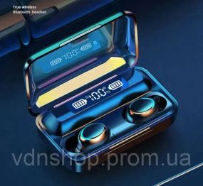 Навушники F9 TWS V5.0 Бездротові сенсорні Bluetooth з індикатором заряду чорні водонепроникні (NB-1)