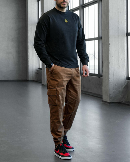 Світшот Тризуб двунитка черн S L | Зображення 2