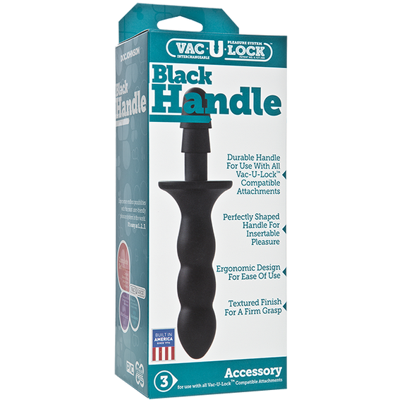 Тримач-руків’я Doc Johnson з кріпленням Vac-U-Lock - Black Handle для іграшок sexstyle | Зображення 1