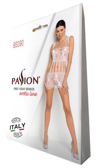 Бодистокинг мини-платье с бабочками Passion BS090 One Size white sexstyle | Зображення 5