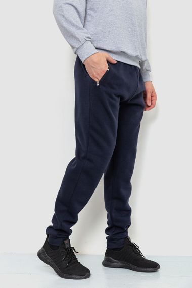 Спорт чоловічі штани на флісі, колір темно-синій, 244R41269 | Зображення 2