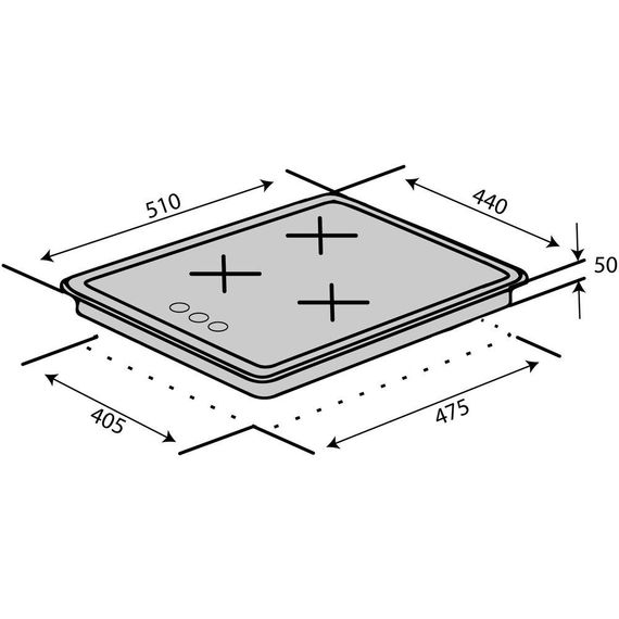 Газовая панель три конфорки Ventolux HG430-G3G CEST (WH) белое стекло | Зображення 6