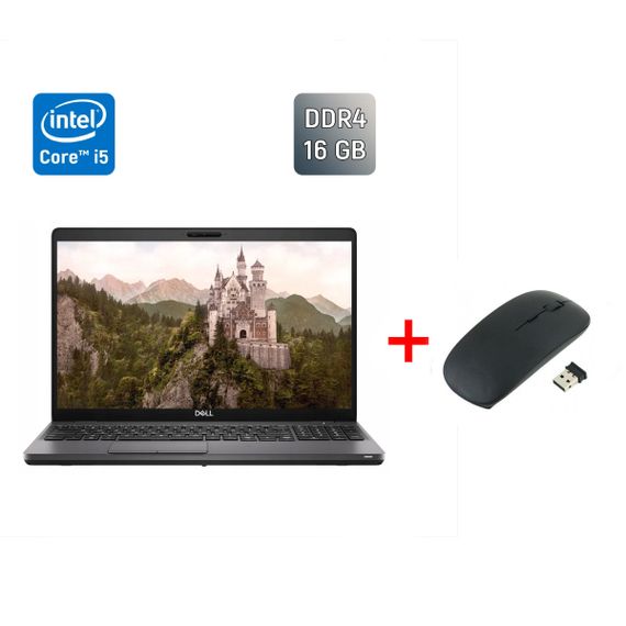 Ультрабук Dell Latitude 5501 / 15.6" (1920x1080) IPS / Intel Core i5-9400H (4 (8) ядра по 2.5 - 4.3 GHz) / 16 GB DDR4 / 512 GB SSD / Intel UHD Graphics 630 / HDMI / WebCam / Windows 10 б/у + Подарок Беспроводная мышь / USB