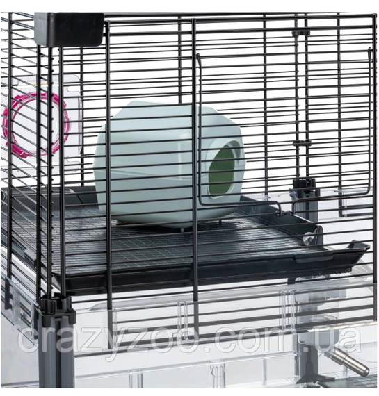 Модульна клітка для хом'яків та мишей Ferplast Multipla Hamster Crystal з аксесуарами чорна 72.5x37.5x62 см 57007617 | Зображення 7