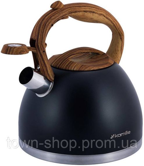 Чайник Kamille Whistling Kettle Black 2.7л из нержавеющей стали со свистком KM-1087 | Зображення 2