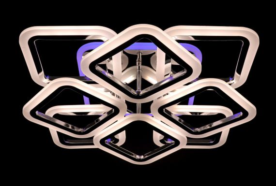 Люстра світлодіодна стельова LED світильник для квартири на стелю лед з пультом 25752 Хром 11х50х50 см. | Зображення 9