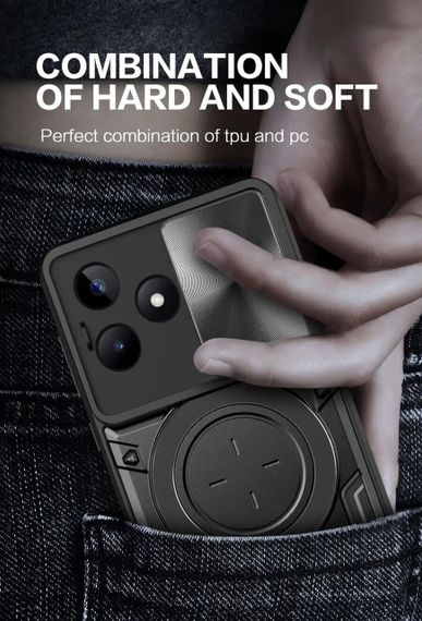 Чохол Magnetic Stand з захистом камери для Xiaomi Redmi 13 колір Синiй | Зображення 4