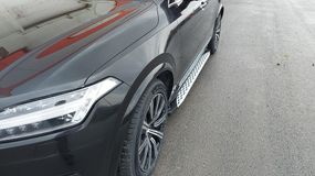 Боковые пороги Shining (2 шт., алюминий) для Volvo XC90 2015- гг