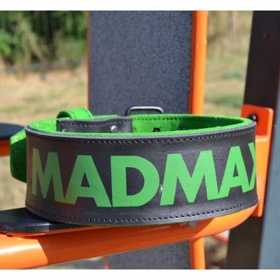 Атлетический пояс MadMax MFB-302 Quick Release Belt шкіряний Black/Green L (MFB-302_L) | Зображення 3