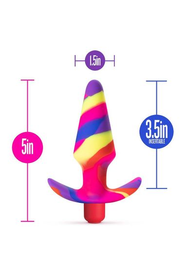 Анальна пробка конусоподібна з вібрацією Blush Avant різнокольорова Sex Aura | Зображення 7