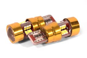 Светодиодная лампа StarLight T10 27(24+3линза) диодов 3014 12V 2W  WHITE / мультиполярная / Canbus / печатная плата