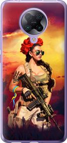 Чехол на Xiaomi Redmi K30 Pro Украинка с оружием "5316u-1899-17620"
