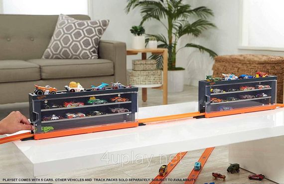 Прозорий кейс дисплей + 8 машинок Хот Вілс Hot Wheels Race Case with 8 Toy Cars Інтерактивний контейнер | Зображення 8