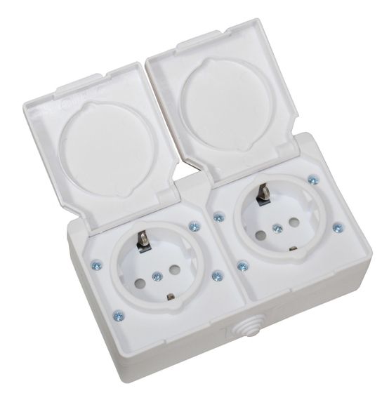 Розетка зовнішня установка 2-а з/к біла IP54 SURFACE Ny95001226 | Зображення 3