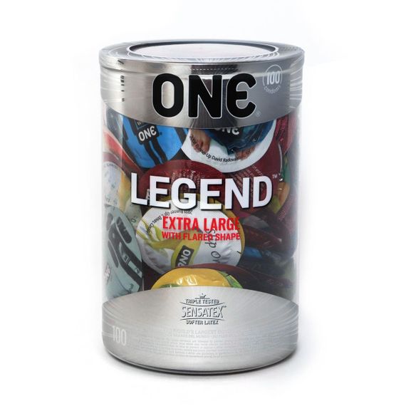 Набор презервативов ONE Legend XL, 100 шт, увеличенный размер, расширение на конце, упаковка-тубус Sex Aura