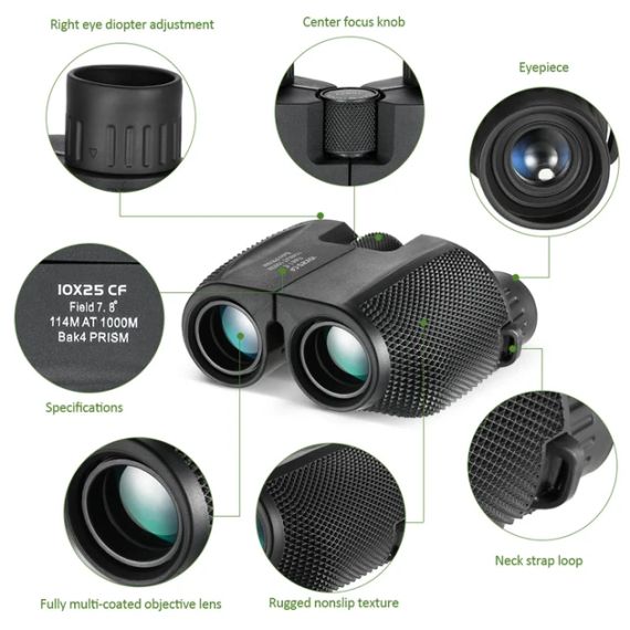 Бінокль COMET 10x25 cf  field 7.8 вak4 prism | Зображення 1