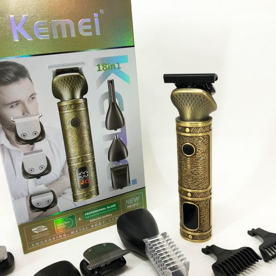 Тример 18 в 1 Kemei KM-2313, Універсальний триммер для чоловіків хороші машинки для стрижки волосся для дому | Зображення 6