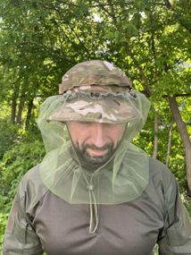 Панама мужская тактическая маскировочная камуфляжная  мужская мультикам + сетка от коморов