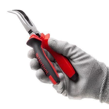 Длинногубцы 180 мм изогнутые (40CrV) фосфатированные INTERTOOL (NT-0148) | Зображення 4
