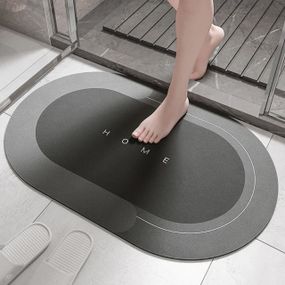 Коврик влагопоглощающий для ванной комнаты (50х80см), Серый / Антискользящий диатомитовый коврик