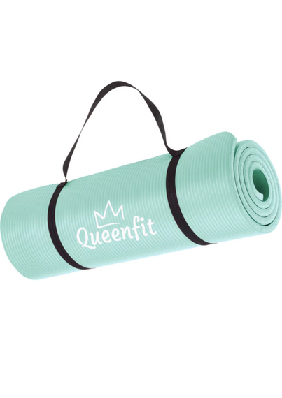 Килимок (мат) для фітнесу та йоги Queenfit NBR 1,5см бірюзовий | Зображення 6