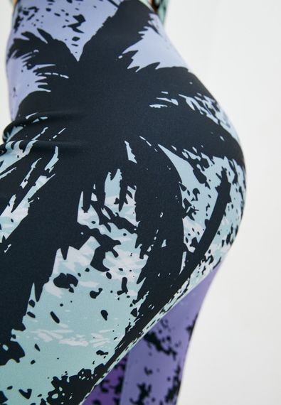 Спортивные леггинсы 4Profi с принтом "Тропик" зеленый/фиолет размер L дайвинг  15896 | Зображення 6