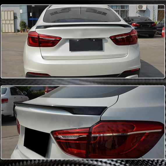 Спойлер кришки багажника Карбон V3 для BMW X6 F-16 2014-2019 рр | Зображення 2