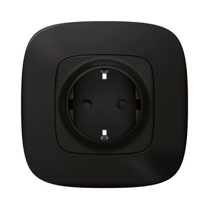 Valena Allure with NETATMO. Умная розетка 2К + З 16А 230В. Антрацит (752894)
