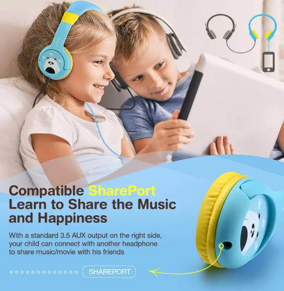 Дротові навушники, дротяні навушники для дітей, дитячі навушники Mpow | Зображення 1