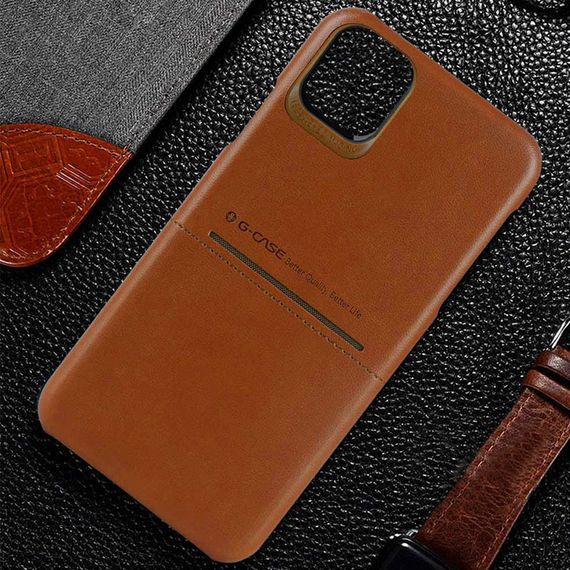 Шкіряна накладка G-Case Cardcool Series для Apple iPhone 13 Pro (6.1") Штучна шкіра, Коричневий | Зображення 1