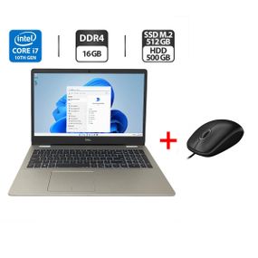 Ноутбук Dell Inspiron 5593 / 15.6" (1920x1080) IPS / Intel Core i7-1065G7 (4 (8) ядра по 1.3 - 3.9 GHz) / 16 GB DDR4 / 512 GB SSD M.2 + 500 GB HDD / Intel Iris Plus Graphics / WebCam б/в + Подарунок Дротова миша / USB