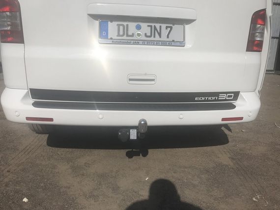 Накладка на задний бампер с загибом (ABS-пластик) Матовая для Volkswagen T5 Caravelle 2004-2010 гг | Зображення 2