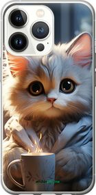 Чохол на iPhone 13 Pro Білий кіт "5646u-2372-2448"