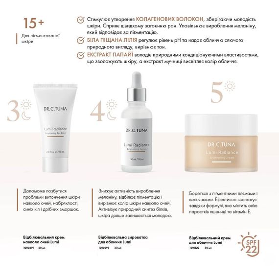 Відбілювальний крем навколо очей Farmasi Lumi Radiance Dr. C.Tuna 20 мл | Зображення 3