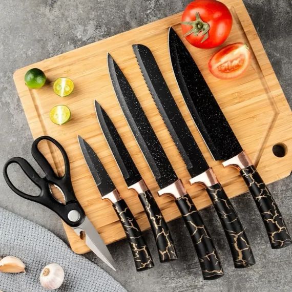 Набор кухонных принадлежностей 25 предметов с двойной подставкой разделочной доской набором ножей прихватками | Зображення 2